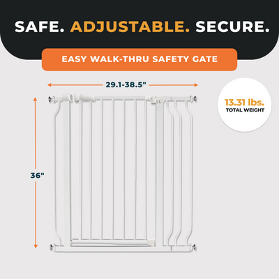 BalanceFrom Walk Thru Safety Gate, Fits 29.1-38.5" Openings, 36” Tall (Open Box)
