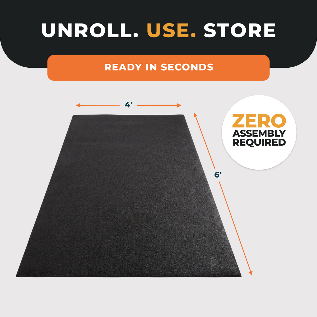 BalanceFrom 4' x 6' High Density Gym Mat for Floor Protection (Open Box)