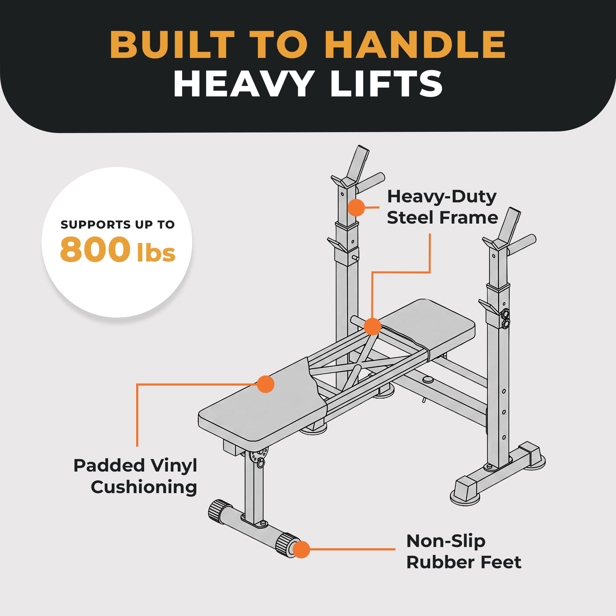 BalanceFrom Fitness Adjustable Strength Training Workout Station, Black & White