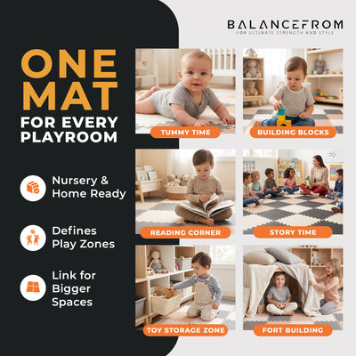 BalanceFrom Fitness 36 Tile Thick Interlocking Puzzle Foam Exercise Mat (Used)