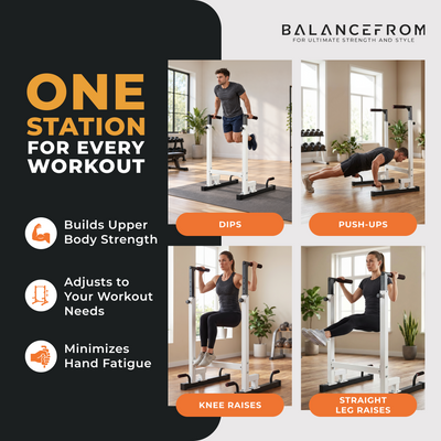 BalanceFrom Multi Function Home Gym Exercise Dip Stand, 500lb Capacity (Used)