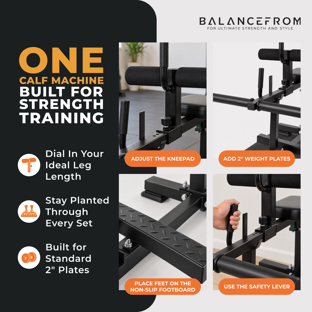 BalanceFrom Fitness Adjustable Seated Calf Raise Machine (Open Box) - VMInnovations