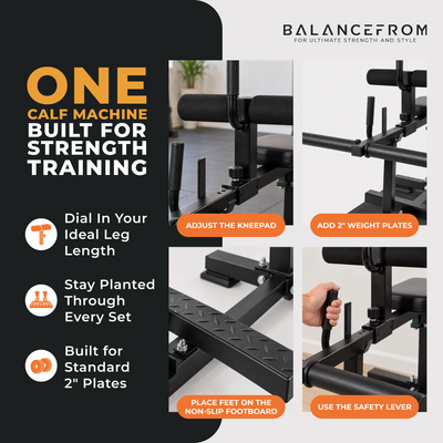 BalanceFrom Fitness Adjustable Seated Calf Raise Machine, Home Gym Equipment