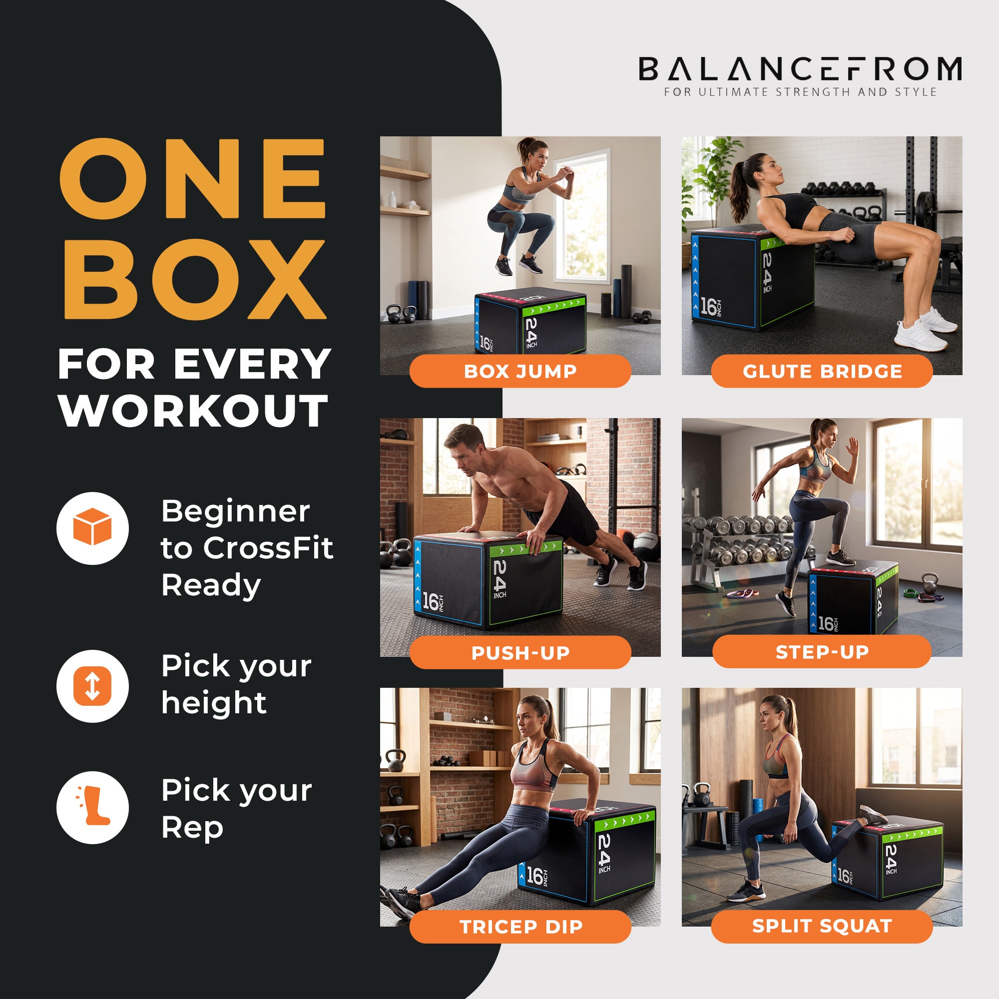 BalanceFrom 10lb Versatile 3 in 1 Plyometric Jumping Exercise Box (Open Box)