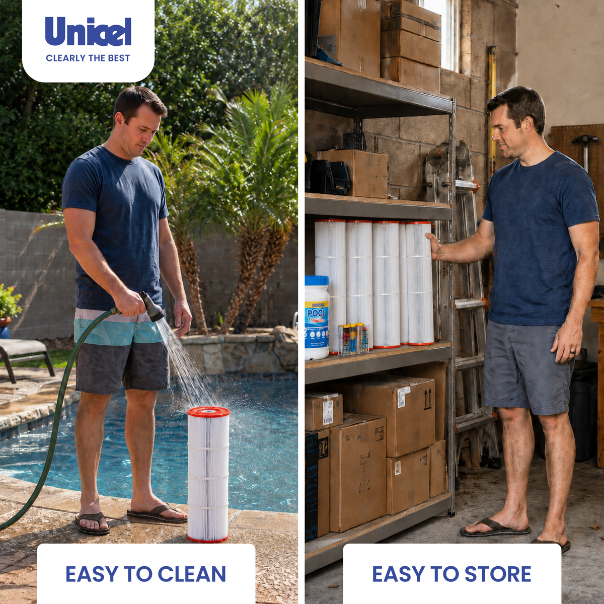 Unicel C-9415 Replacement 150 Sq Ft Swimming Pool Filter Cartridge, 175 Pleats - VMInnovations