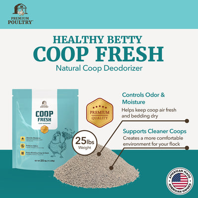 Premium Poultry Coop Fresh, Odor & Moisture Control for Chicken Coop, 25 Lb Bag - VMInnovations