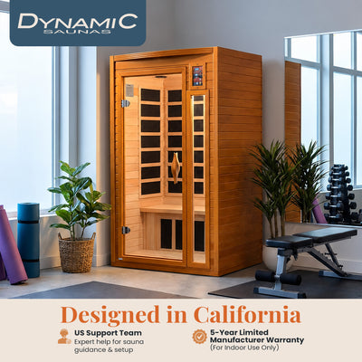 Dynamic 1 to 2 Person Hemlock Wood Low EMF FAR Infrared Sauna For Home (Damaged)
