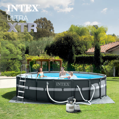 Intex 18Ft x 52In Ultra XTR Frame Round Above Ground Swimming Pool Set with Pump