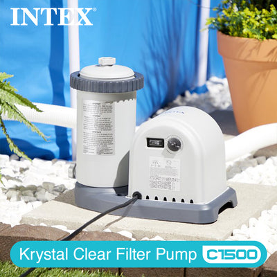 Intex 1500 GPH Pool Filter Cartridge Pump with Timer & GFCI (Open Box) (2 Pack) - VMInnovations