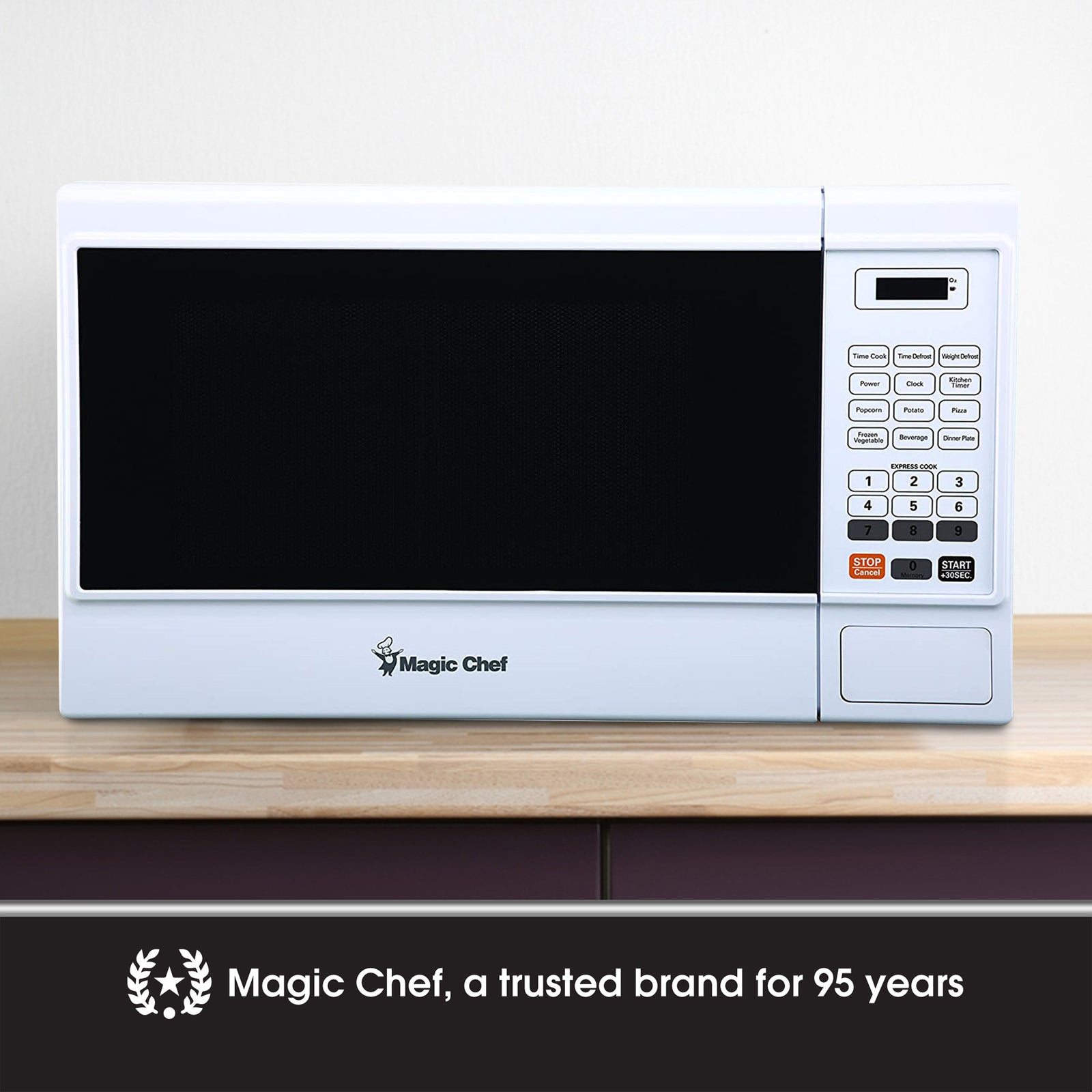 Magic Chef MCM1310W 1000 Watt 1.3 Cubic Foot Microwave with Digital Touch, White - VMInnovations