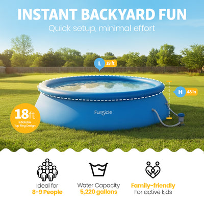 Funsicle 18" x 48" QuickSet Ring Top Outdoor Above Ground Pool w/Pump (Open Box) - VMInnovations