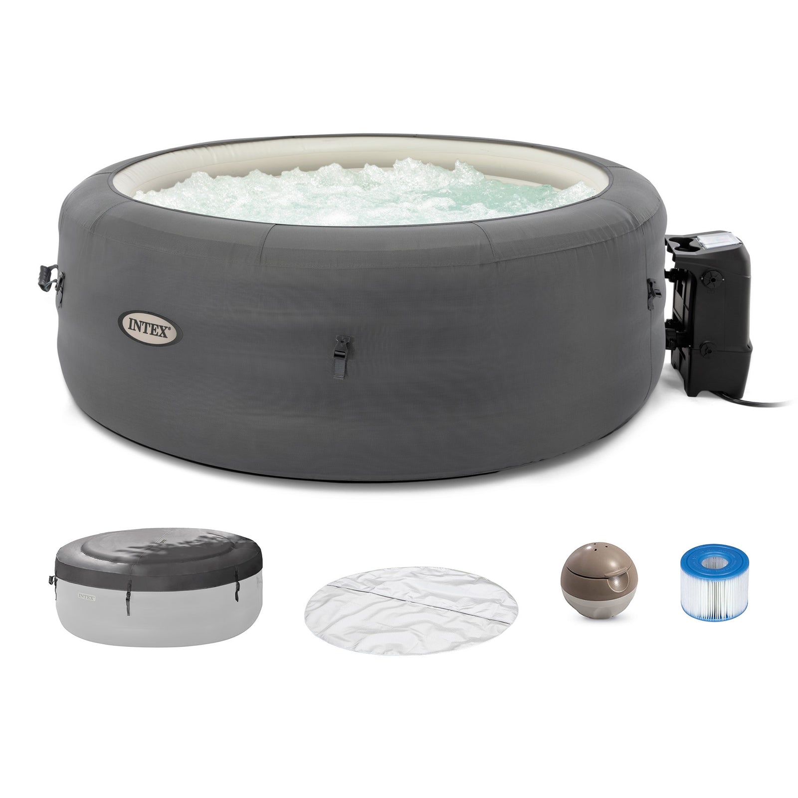 Intex SimpleSpa Bubble Massage 4 Person Inflatable Hot Tub w/ Cover (For Parts) - VMInnovations