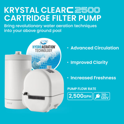 INTEX C2500 Krystal Clear Cartridge Filter Pump for Above Ground Pools (Used)