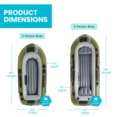 INTEX Seahawk 2 Inflatable Boat Set w 48" Oars, Pump, & Rod Holders (Used)