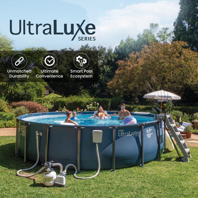 INTEX UltraLuxe 20ft x 52in Above Ground Pool, Sand Pump, & Saltwater System