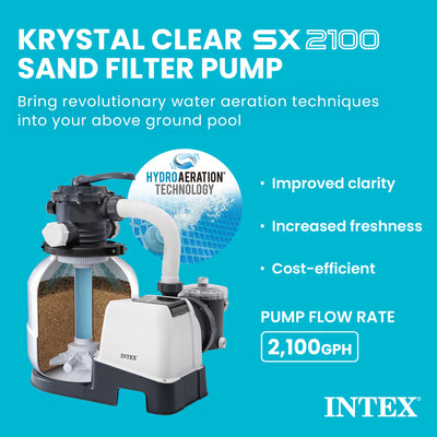 Intex Krystal Clear 2100GPH Sand Filter Pump & OptiFlow Premium Pool Filter Sand