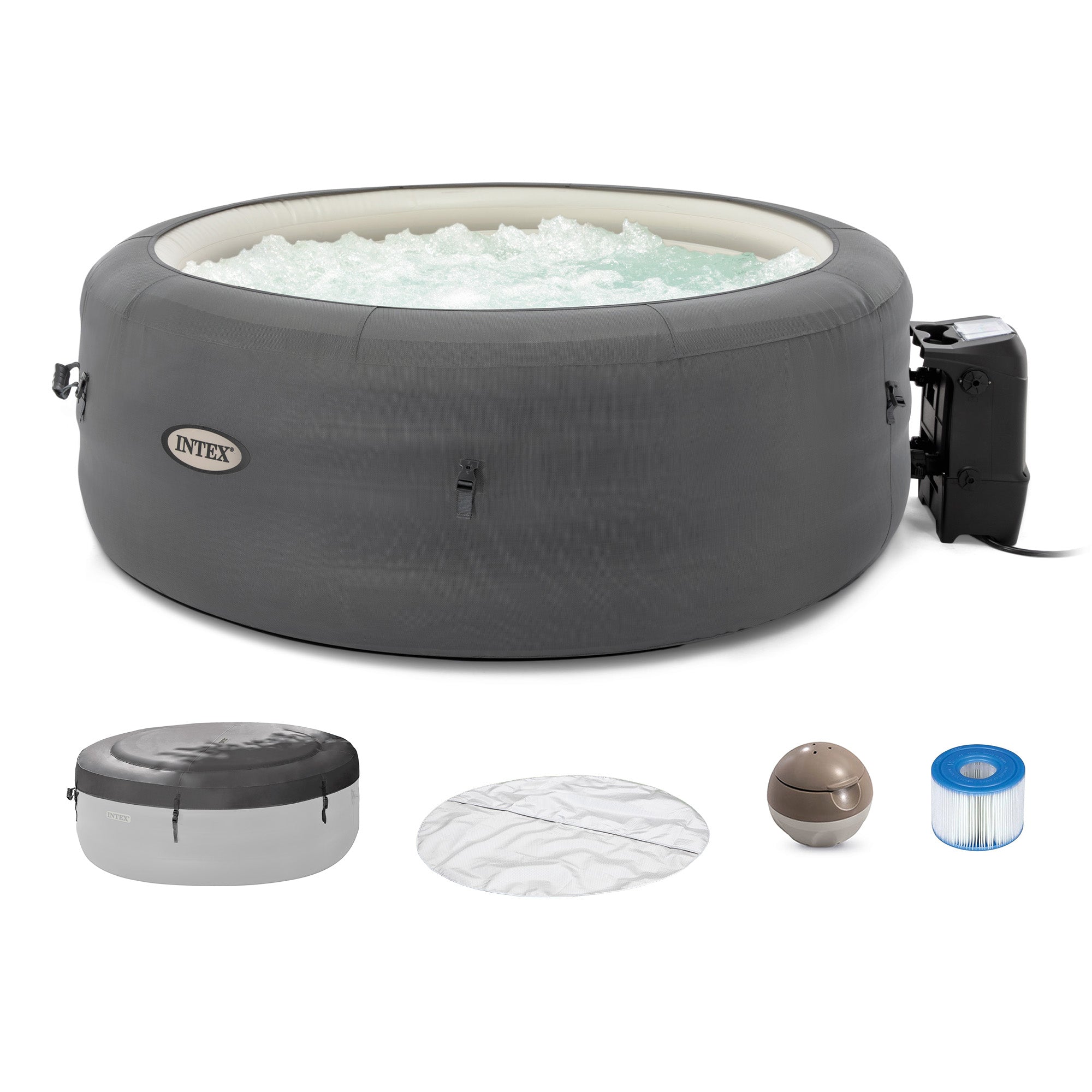 Intex SimpleSpa Bubble Massage 4 Person Inflatable Hot Tub w/ Cover (For Parts) - VMInnovations
