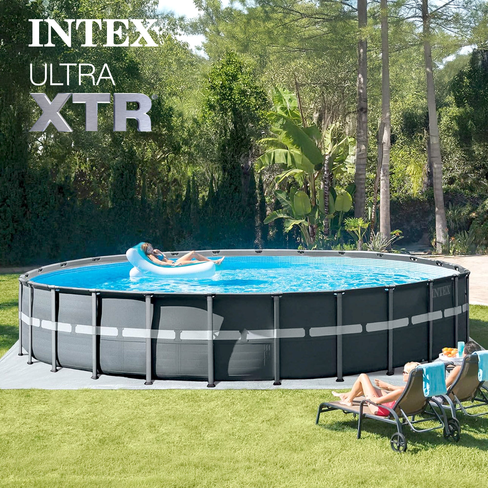 Intex Ultra XTR Frame 26 Foot x 52 Inch Round Above Ground Swimming Pool Set