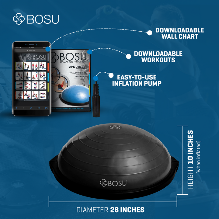 BOSU Sport Travel Size Balance Trainer 20" Stability Balance Ball (Open Box)