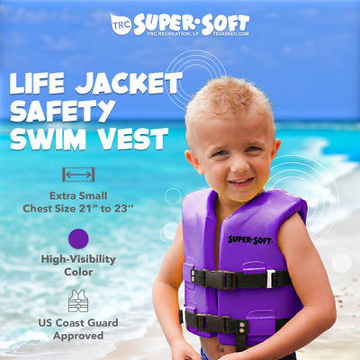 TRC Recreation Super Soft Child Life Jacket Swim Safety Vest, X Small (Open Box)