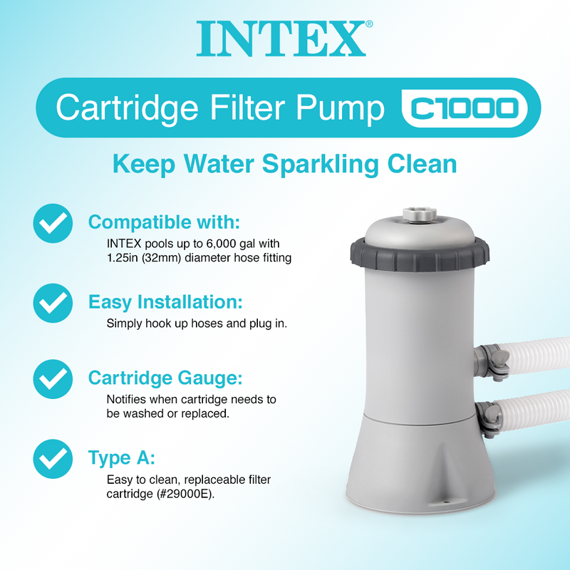 INTEX 1000 GPH Easy Set GFCI Pool Filter Pump | 56637EG (Open Box) (2 Pack)