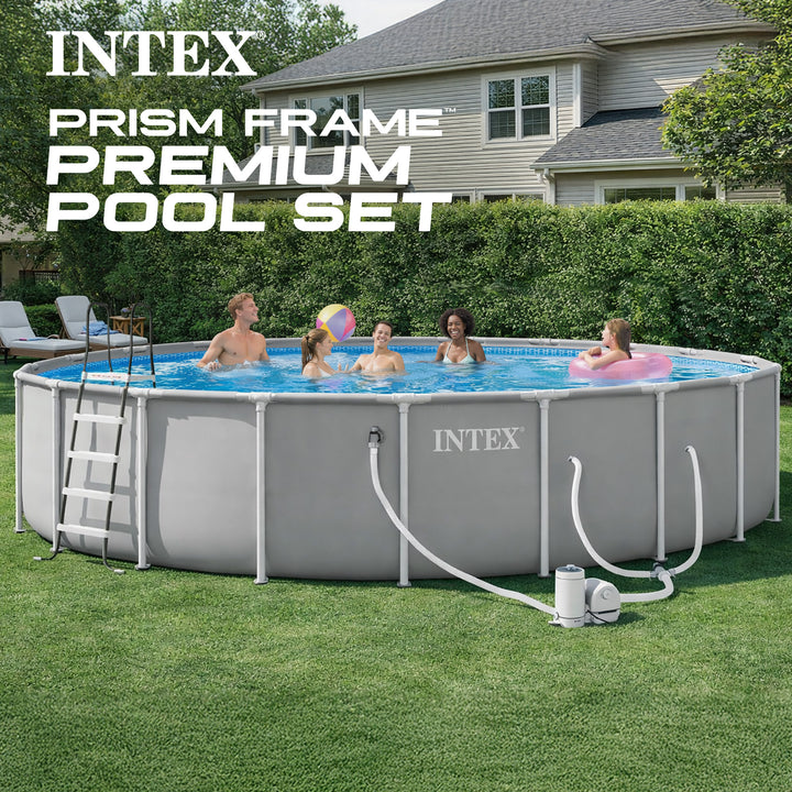 Intex Prism Frame 20ft x 52in Above Ground Pool, Lounger Float (2 Pack) & Cooler - VMInnovations