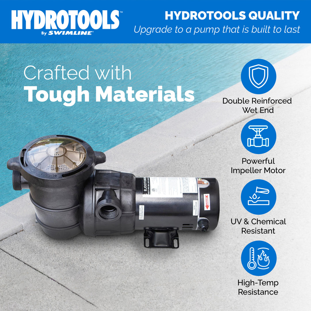 Swimline Hydro Flo 1.5 HP 5820 GPH 2 Speed Horizontal Discharge Pump (Open Box) - VMInnovations