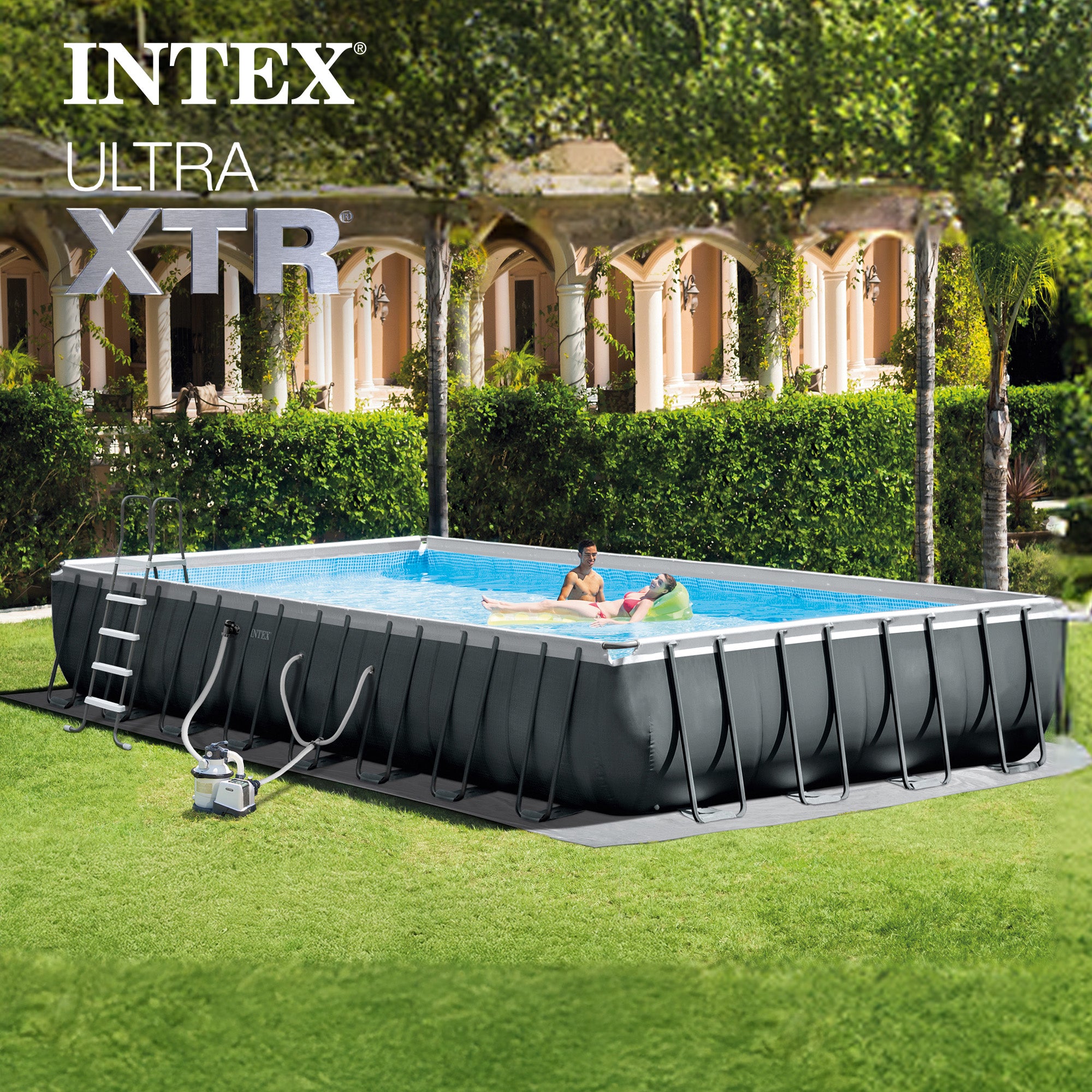Intex 32' x 16' x 52" Rectangular Ultra XTR Frame Above Ground Swimming Pool Set