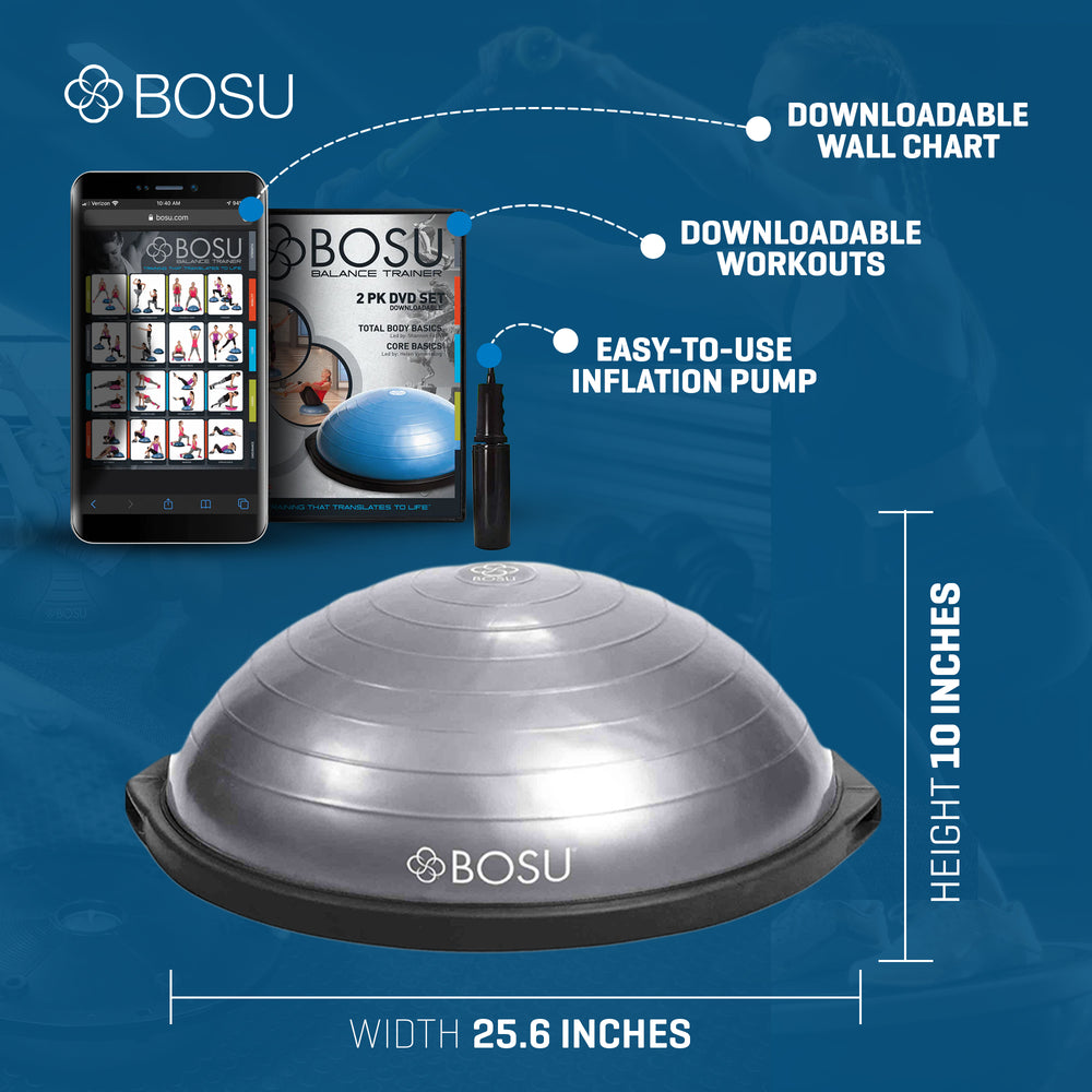 Bosu The Original Balance Trainer with 25 Inch Diameter, Gray/Black (Used) - VMInnovations