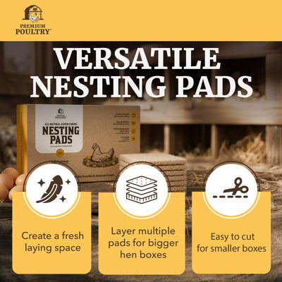 Premium Poultry 20-Pk Aspen Nesting Pads for Chicken Coop Nest Boxes, (Open Box)