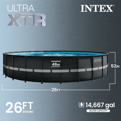 Intex Ultra XTR Frame 26 Foot x 52 Inch Round Above Ground Swimming Pool Set