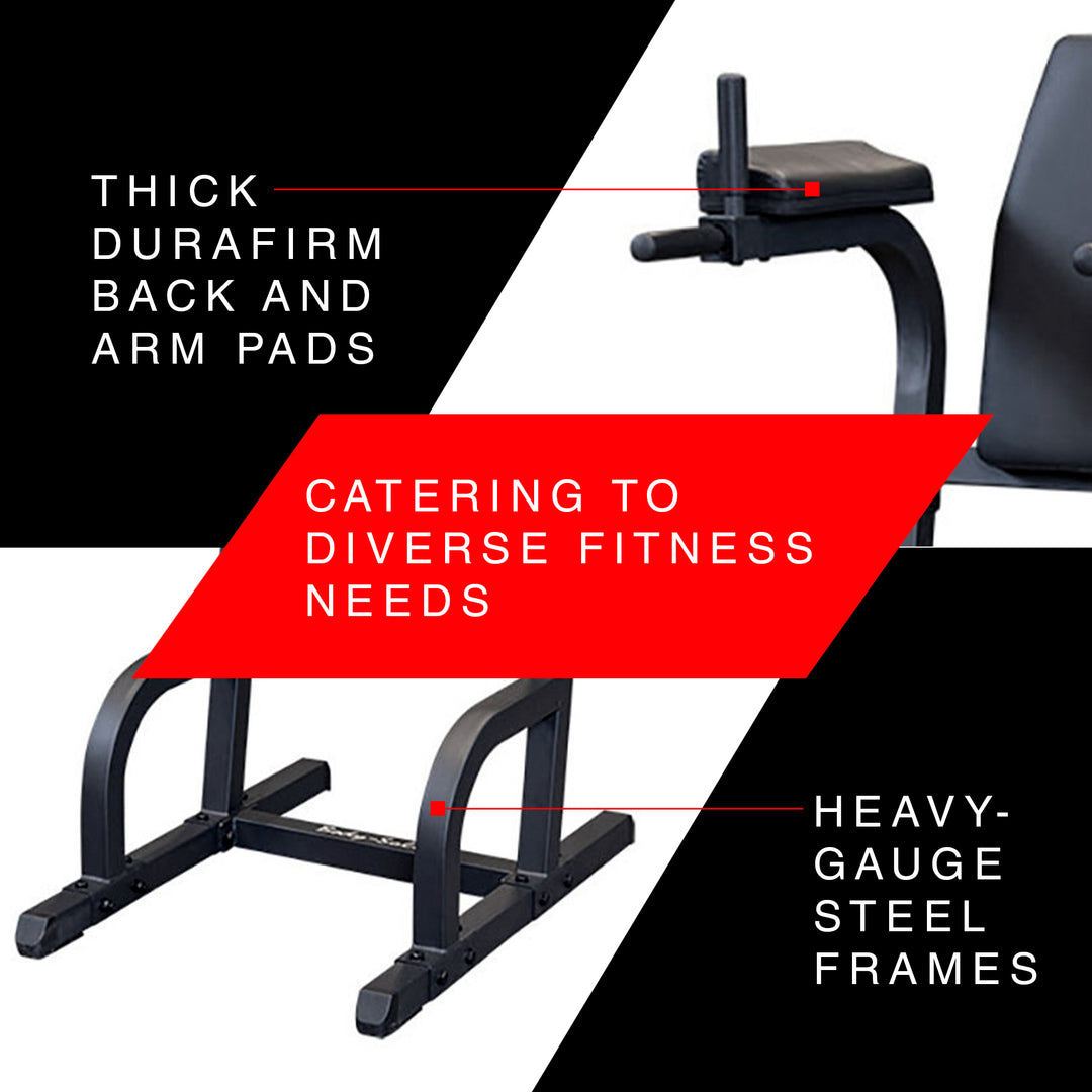 Body Solid Vertical Knee Raise and Dip Exercise Workout Station, Black(Open Box) - VMInnovations