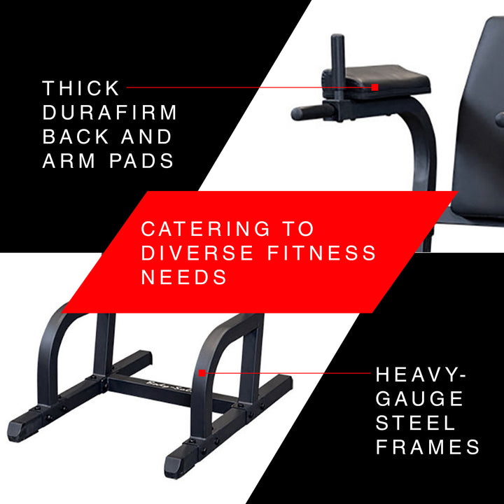 Body Solid Vertical Knee Raise and Dip Exercise Workout Station, Black(Open Box) - VMInnovations