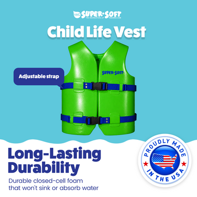 TRC Recreation Super Soft Child Life Jacket Swim Vest, Medium, Fierce Green - VMInnovations