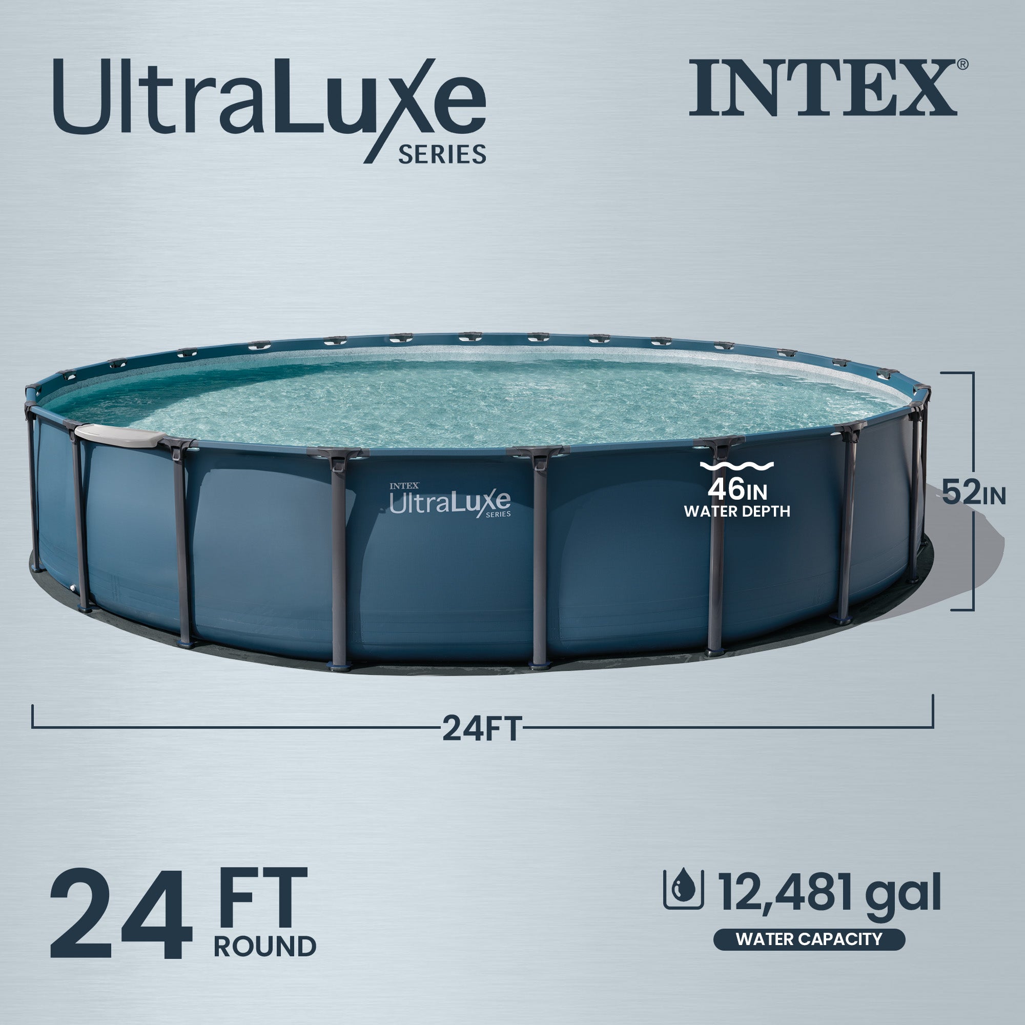 INTEX UltraLuxe 24ft x 52in Above Ground Pool, Sand Pump, & Saltwater System - VMInnovations
