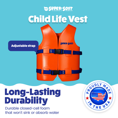 TRC Recreation Medium Child Vinyl Vest, Sunset Orange (Used)