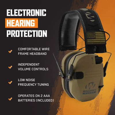 Walker's Razor Slim Shooter Electronic Hearing Protection Earmuff, (4 Pack) - VMInnovations
