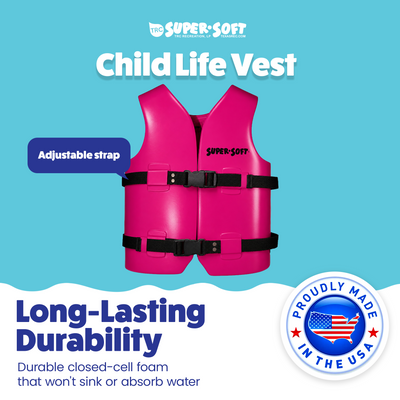 TRC Recreation Super Soft Child Life Jacket Swim Vest, Medium, Flamingo Pink