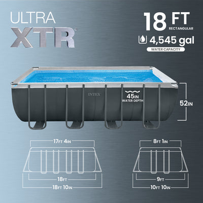 Intex Ultra 18' x 9' x 52" XTR Rectangular Pool Set w/Pump Filter (Open Box)