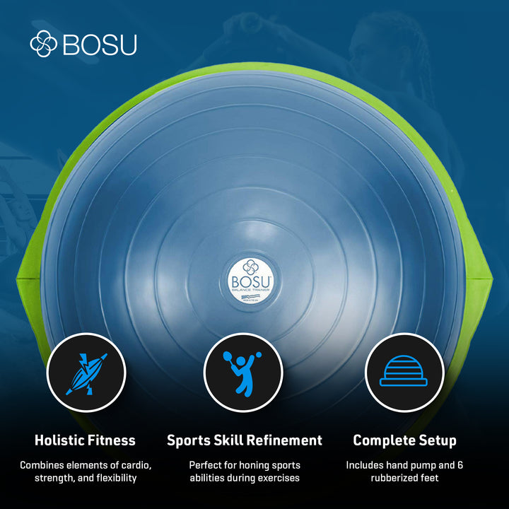 Bosu 72-10850 Home Gym The Original Balance Trainer 65 cm Diameter, Blue & Green