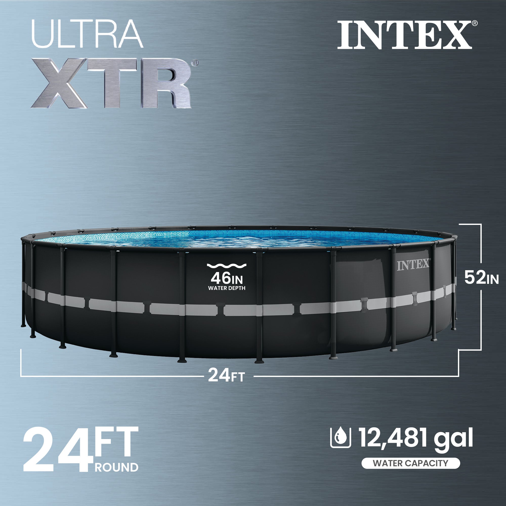 Intex 26339EH 24' x 52" Round Ultra XTR Frame Swimming Pool Set with Filter Pump