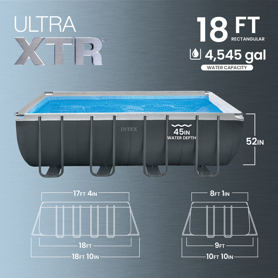 Intex 18' x 9' x 52" Ultra XTR Rectangular Frame Swimming Pool Set with Pump