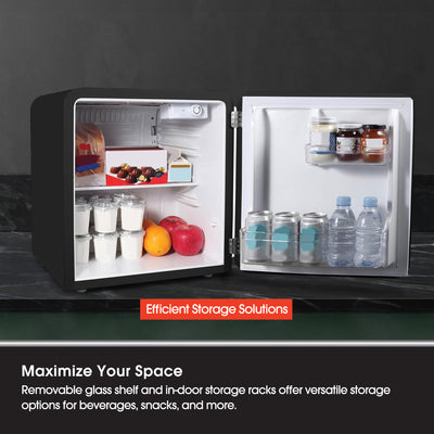 Magic Chef 1.6 Cubic Feet Retro Style Mini Fridge with Interior LED Light, Black - VMInnovations
