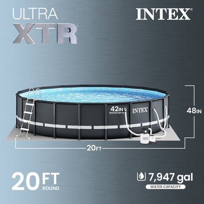 Intex 26333EH 20' x 48" Round Ultra XTR Frame Swimming Pool Set with Filter Pump