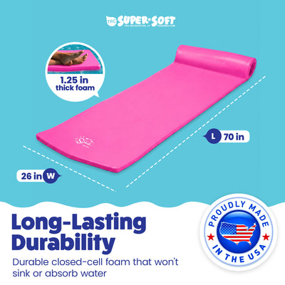 TRC Recreation Splash 70" Foam Lounger Pool Raft, Flamingo Pink with Blue Float