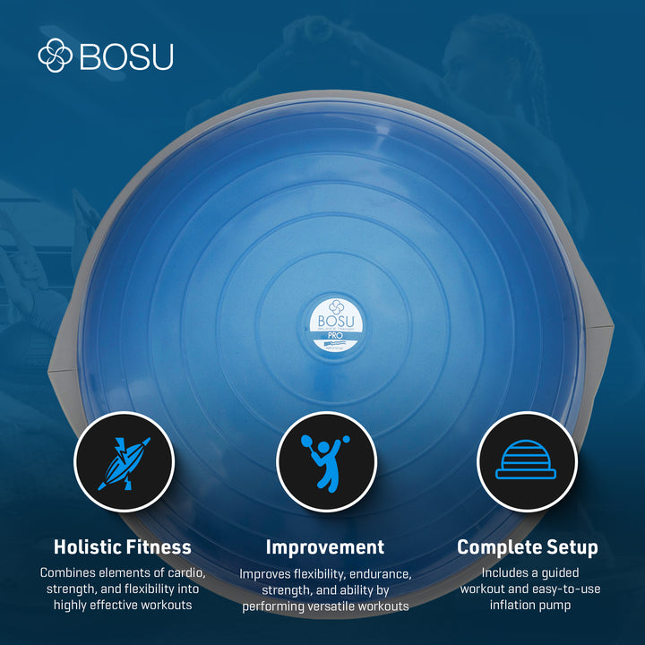 Bosu Pro Home Gym 26 Inch Balance Strength Trainer Ball, Blue (For Parts)
