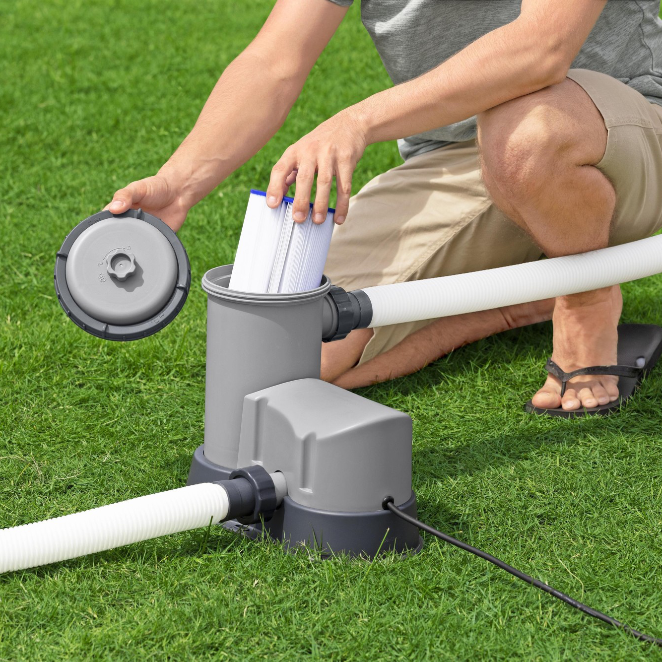 Bestway Flow Clear 1500 GPH Above Ground Swimming Pool Filter Pump (Open Box)