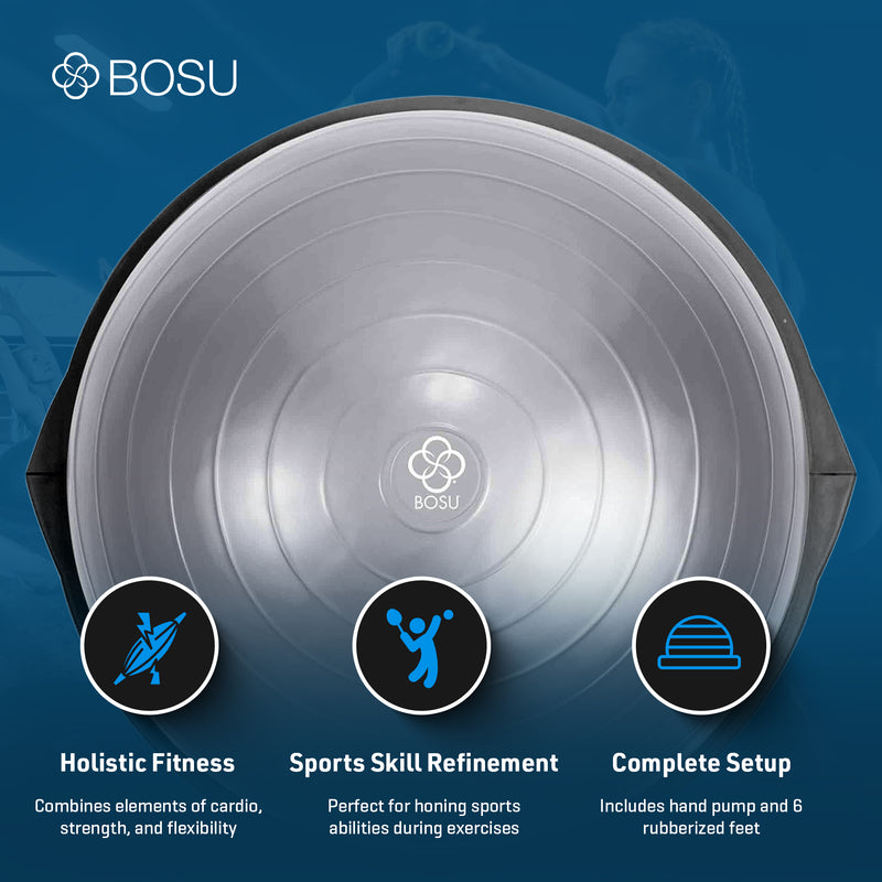 Bosu Home Gym The Original Balance Trainer with 25 Inch Diameter, Gray/Black