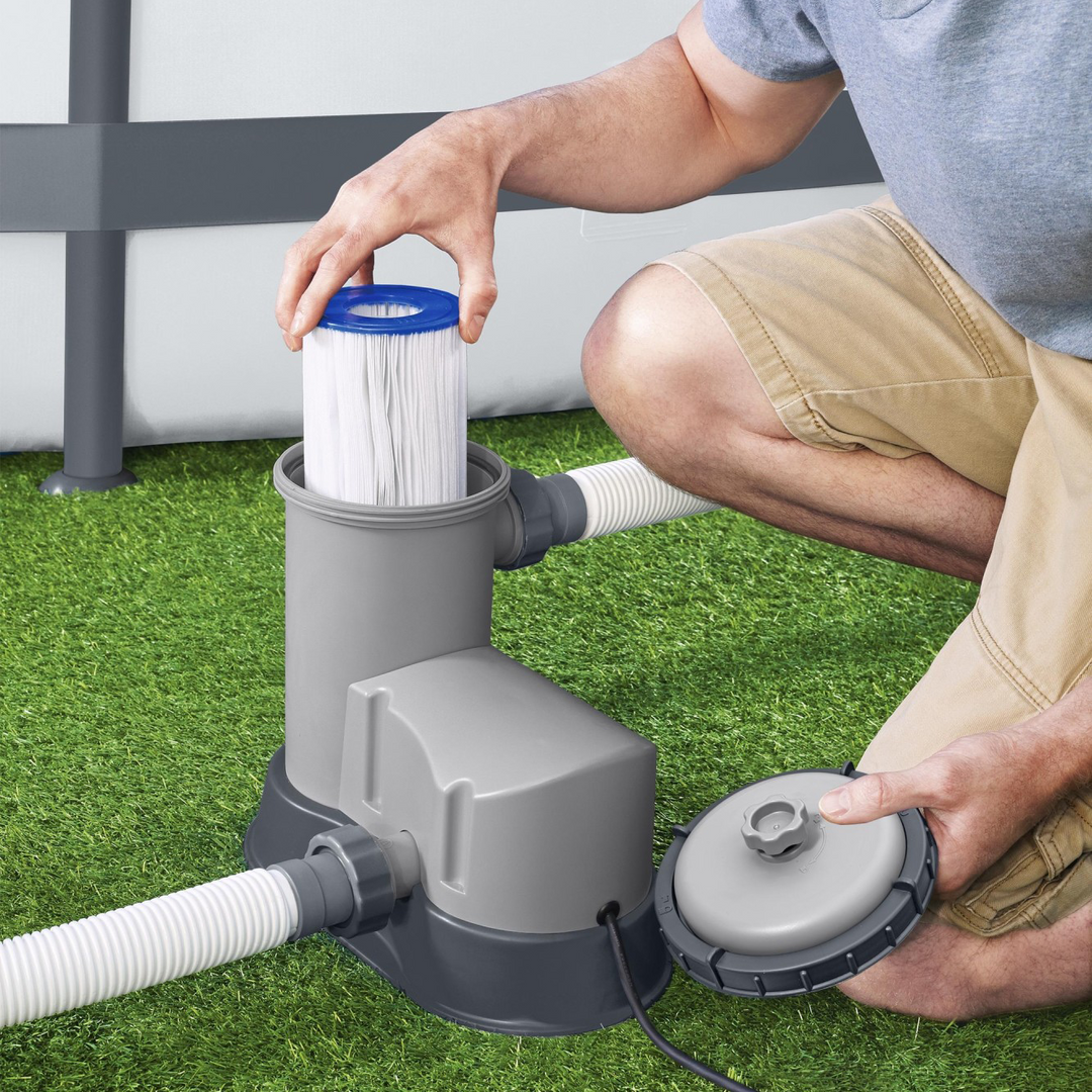 Bestway 58390E Flowclear 1500 GPH Filter Pump for Above Ground Swimming Pool