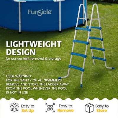 Funsicle 48 Inch SureStep 3 Stair Outdoor Swimming Pool Ladder (Used)